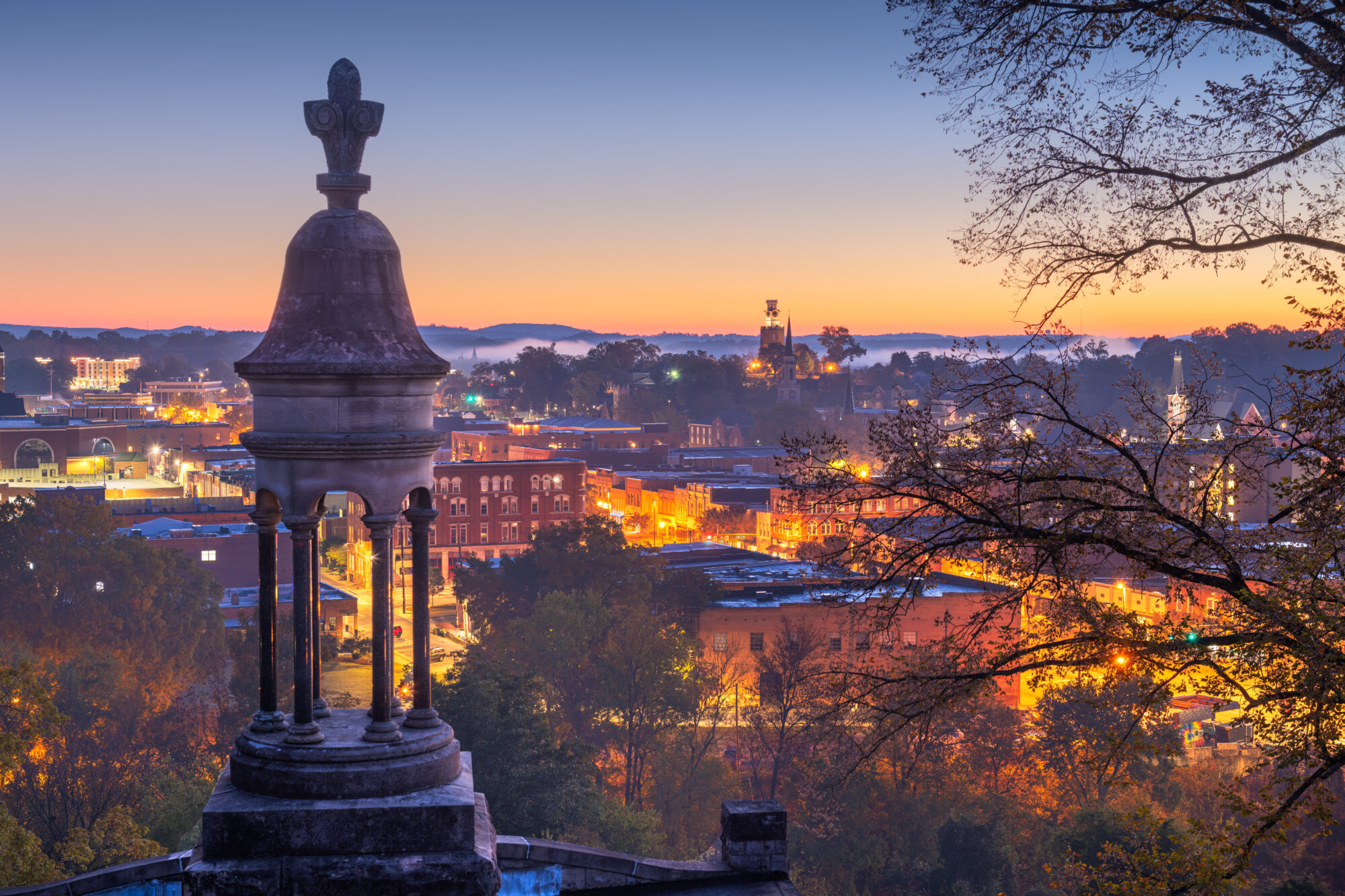 an image of the rome, georgia skyline at night
