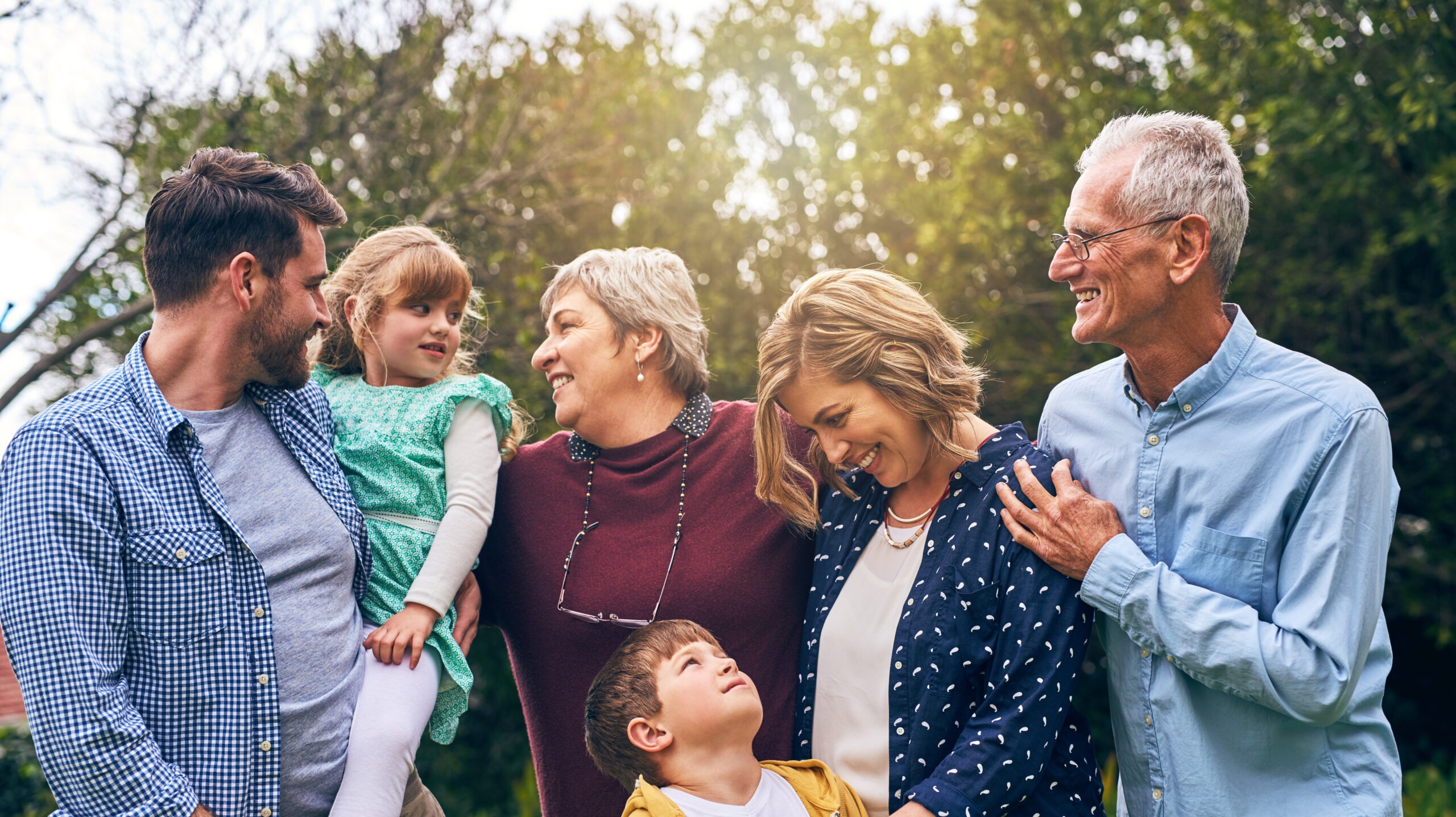 multigenerational family featuring husband, wife, children, and in-laws; setting boundaries with in-laws